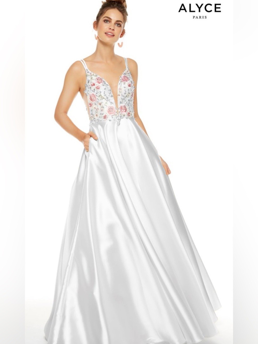 ALYCE 60504 DRESS - Floral white ballgown size 6